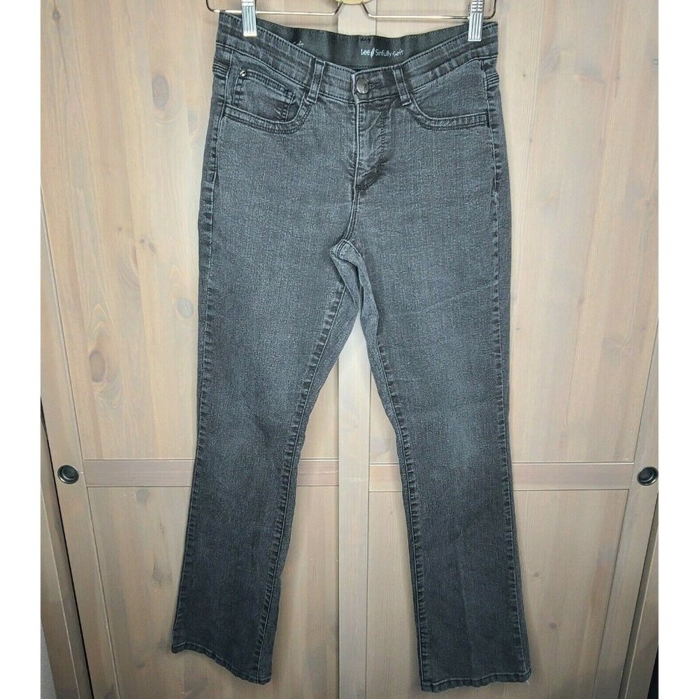 Lee Jeans Size 6 Womens Faded Black Denim Bootcut Mid Rise Cotton Blend Stretch